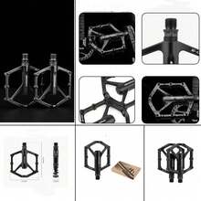 1 Set Aluminum Alloy Mountain Bike Pedals, Wider Non-Slip Bearing Pedals, Suitable For Road Bikes And Bicycles - Multicolor - View 2