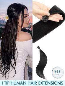 I Tip Human Hair Extensions 16-22 Inch Invisible Keratin Fusion Straight Remy Real Hair 25g/30g/50g Natural Black Blonde Highlights For Women Wedding Party Daily Wear Summer Holiday Concert Travel Beauty Accessory - Multicolor - View 36