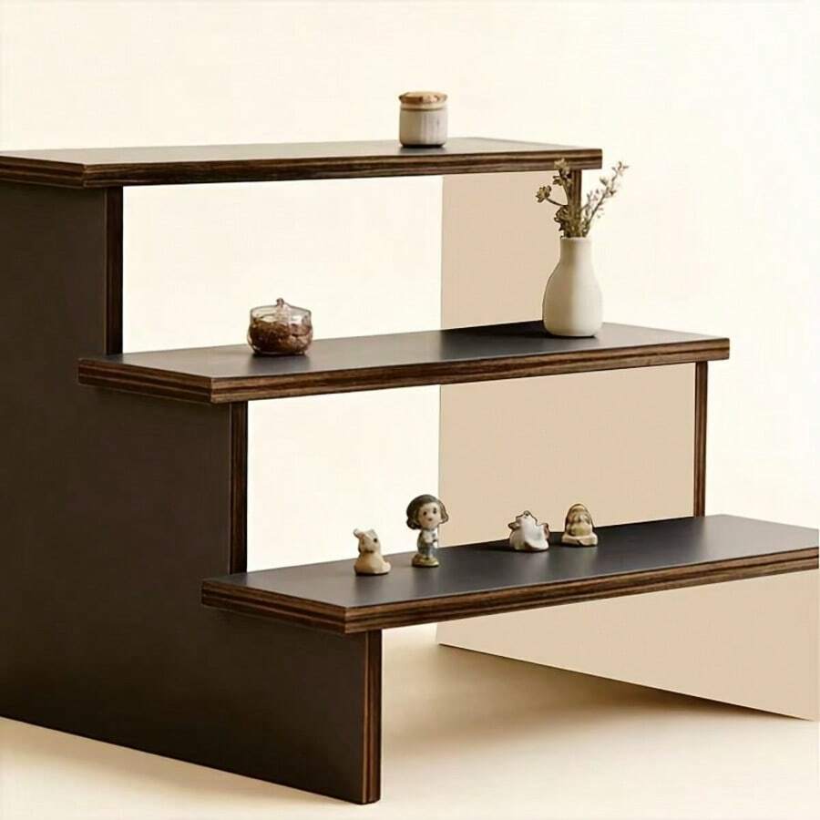 3-Tier Wooden Desktop Display Stand, Storage Rack For Figurines, Blind Boxes, Perfume, Coffee Mugs And Cosmetics - View 1