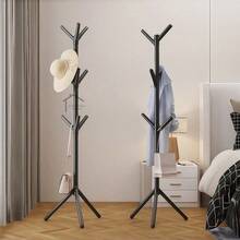 Perchero Árbol de Pie Blanco con 3 Ganchos, Estilo Minimalista, Estable y Compacto para Dormitorio, Sala, Baño o Recibidor surtidora silor - Negro - Ver 1
