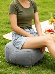 Inflatable Portable Folding Stool, Quick Inflation Wear-Resistant Outdoor Seat Cushion, Suitable For Camping, Fishing, Stargazing, Multi-Functional Footrest Pad, Lightweight Picnic Mat, Suitable For Beach, Car Emergency, Office Leisure Travel - Push-button Style - View 3