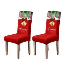 1/2/4/6pcs Printed Positioned Cartoon Chair Covers, Modern Daily Use For Living Room, Bedroom, Dining Room, Suitable For Christmas Chair Covers - Multicolor - View 37