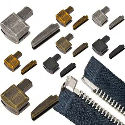 5 Sets/Lot Arrêt de fermeture éclair en métal, arrêt de fermeture éclair à extrémité ouverte, accessoires de couture DIY pour kit de remplacement de vêtements