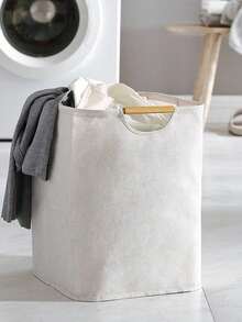 1PC Large & Small Portable Laundry Basket With Handle, Dirty Clothes Hamper For Living Room, Bathroom, Toilet, Bedroom, T-Shirts, Shirts, Miscellaneous Storage Basket, Multi-Functional Sorting Laundry Basket - Apricot - View 3