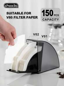 choxila 1pc Coffee Filter Holder Storage Box, Coffee Filter Paper Container With Dustproof Flipping Cover, Filter Paper Dispenser Rack For Coffee Shop/Home/Office, Capacity Of 150pcs Cone Coffee Filters - Filter Paper Box - View 5