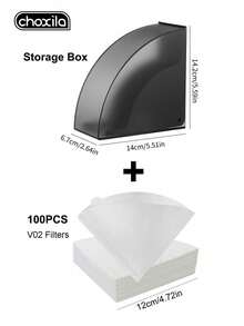 choxila 1pc Coffee Filter Holder Storage Box, Coffee Filter Paper Container With Dustproof Flipping Cover, Filter Paper Dispenser Rack For Coffee Shop/Home/Office, Capacity Of 150pcs Cone Coffee Filters - Filter Paper Box - View 9