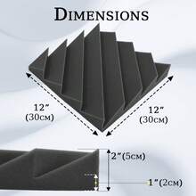 TOUO Acoustic Foam 6-48 Pcs Offices Acoustic Treatment Diamond Groove Foams Panels High-Density Sound Absorbing Material - TOUO - View 4