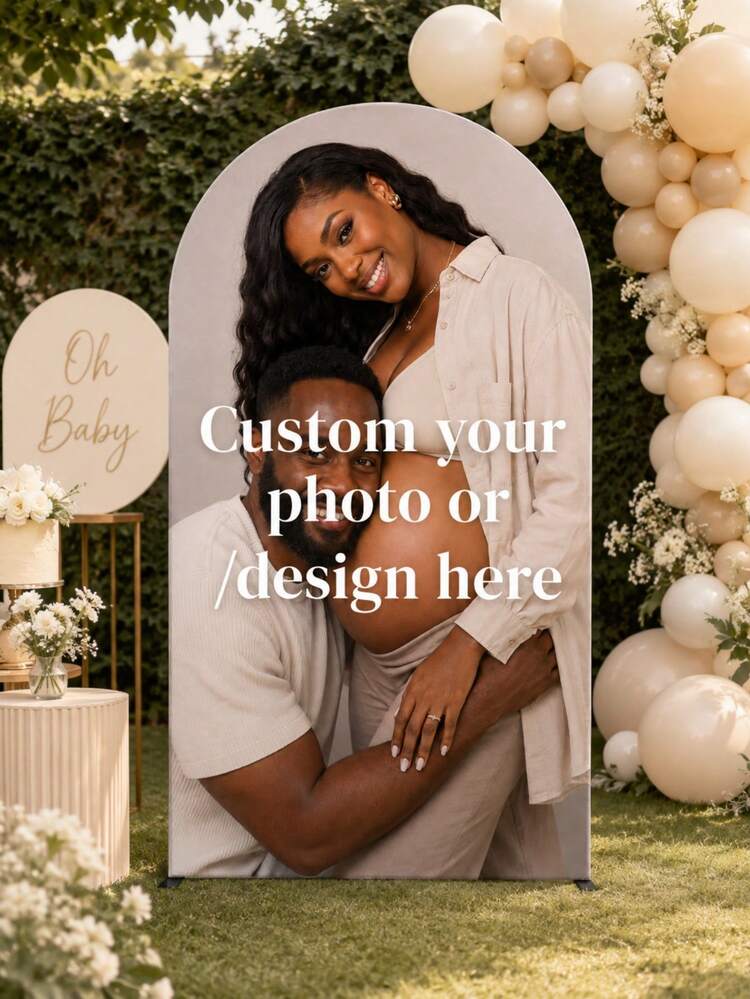 1pc Elastic Banner Arch Backdrop, Personalized Customizable Multi-Size Arch Decoration, Suitable For Dome Background Frame Custom Arch Backdrop Set, Create Festive Atmosphere, Multiple Sizes Available, Suitable For Birthday And Theme Party - Multicolor - View 6
