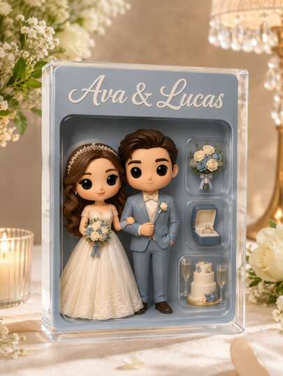 Custom 2D Portrait, Personalized Digital Portrait Art, Custom Photo To 2D Cartoon Acrylic Plaque, Wedding Souvenir, Personalized Acrylic Keepsake, Anniversary Gift, Perfect Keepsake For Special Someone, Personalized Photo Stand, Office Decor, Elegant Living, Photo Gift