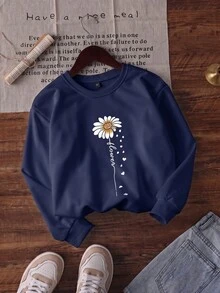 4pcs/Set Women's Casual Long Sleeve Crew Neck Sweatshirt - Printed Pattern, Comfortable Soft Fabric, Machine Washable, Autumn/Winter Women's Tops - Multicolor - View 7