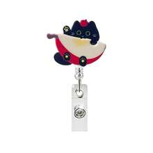 1pc Red Apple & Black Cat Acrylic Retractable Badge Reel, Rotating ID Holder For Doctor & Nurse - Multicolor - View 8