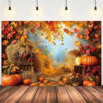 1 Thanksgiving Harvest Decoration Banner, Celebrate Autumn Harvest Party Banner, Thanksgiving Photo Backdrop, Indoor And Outdoor Decor, Holiday Celebration Supplies