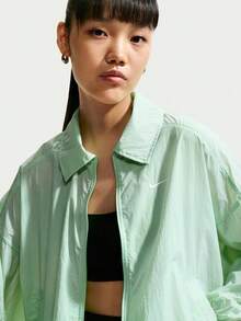 Nike Women's AS W NSW LTWT UV Protective Jacket Woven Hoodless Outerwear IO1521-391 - Green - View 3