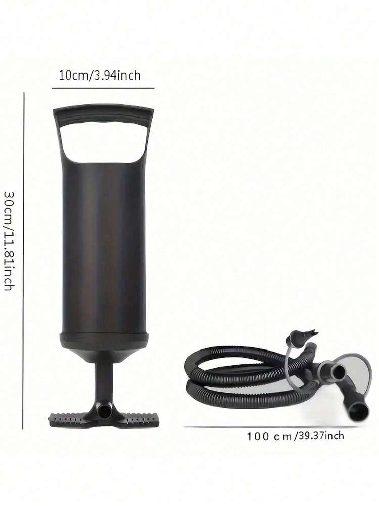 1pc Portable Manual Air Pump With 3 Different Diameter Valve Adapters, Suitable For Air Mattress, Swim Ring, Swimming Pool, Toys, Halloween Christmas Balloons And Boats - Black - View 10