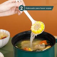 1 Pc Olla Eléctrica Multifuncional + Sartén Antiadherente 2 En 1 | Capacidad De 2.2 Litros / 300W-600W Ajustable | Ideal Para Hacer Sopas / Saltear / Uso Doméstico | Con Vaporera De Acero Inoxidable + Tapa De Vidrio | Calentamiento Uniforme | Cocina Rápida - Verde - Ver 10