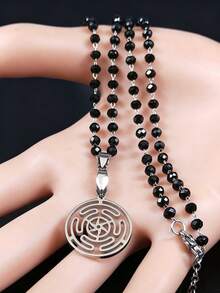 Hekate Wheel 不鏽鋼項鍊吊墜 Strophalos 赫卡忒魔法符號 Logo 吊飾胸針飾品 N172502 - 項鍊 - 查看 6
