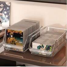 2 Piezas Organizador de CD transparente, Caja de almacenamiento de DVD Tiene una capacidad para 48 unidades e incluye estuches para CD y DVD para almacenar DVD, videojuegos y discos Blu-ray - Multicolor - Ver 2