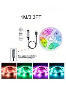 Tira de luz de fondo RGB alimentada por USB, iluminación ambiental de color cambiante para TV, monitor de computadora, teatro en casa, habitación, sala de estar y decoración de gabinete - Multicolor - Ver 16