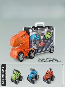 Children's Dinosaur Cargo Transport Truck, Handheld Storage Sliding Toy Car, 3-In-1 Dinosaur Container Transport Vehicle, Transformable Inertia Launching Toy Car, Parent-Child Interactive Educational Game, Boys Gift (Random Car) - Multicolor - View 17