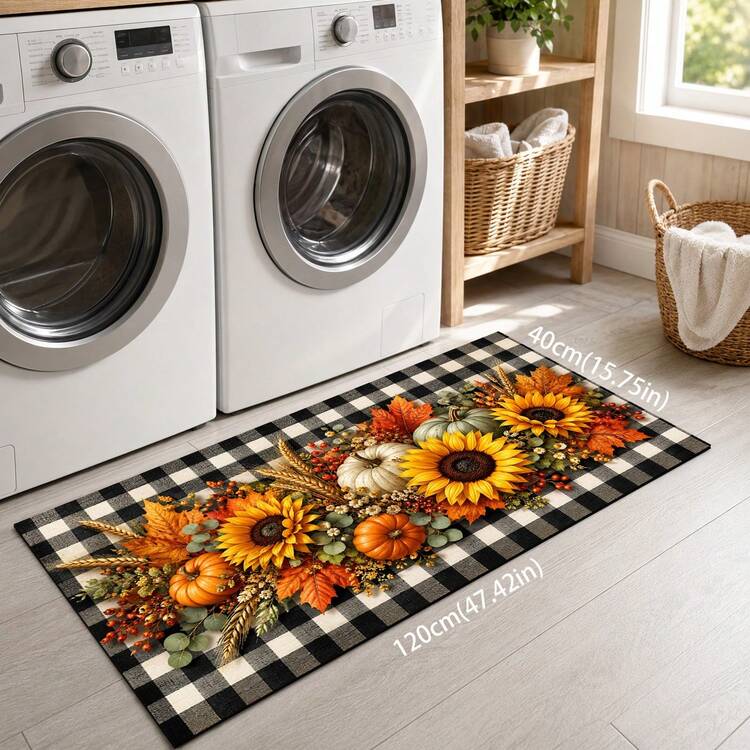 1 buah Keset Pengeringan Piring Dapur Motif Kotak-kotak dari Poliester, Keset Lantai Anti Selip, Menyerap Air, dan Cepat Kering, Keset Meja Wastafel Dapur, Keset Pintu Rumah, Keset Dekoratif Ruang Tamu, Kamar Tidur, Kamar Mandi, Keset Hewan Peliharaan, Hadiah Rumah Liburan - MultiWarna - View 10