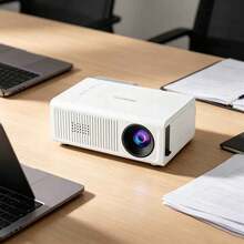 Mini Portable Home Projector With Built-In Speaker And Remote Control, Compatible With IOS, Android, Windows/PS/4, USB Direct Connection For Bedroom HD Movie Watching, Gaming And Home Theater - White - View 3