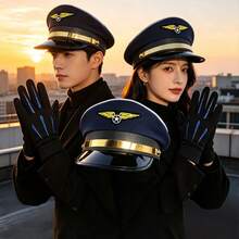 2件組女款海軍帽，深藍色水手帽，刺繡星星徽章，適合萬聖節、Cosplay與節慶穿搭 - 彩色 - 查看 9