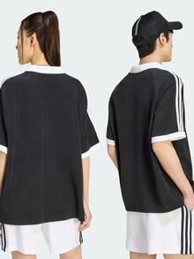 Adidas Originals Men's Terry Polo Shirt Knitted Collar Short Sleeve TKW7397 - Black - View 3