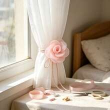 1 Stück/10 Stücke DIY rosa Stoffblume, handgefertigte Bastelblume Ornament, Haaraccessoire Blume, dekoratives Blumenaccessoire für Festivals, perfekt für Weihnachten, Halloween & alle Feiertagsdekorationen - Verschiedenfarbig - Übersicht 3