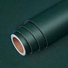 1 捲加厚綠色自黏壁紙－霧面防潮接觸紙，適用於廚房、衣櫃、櫥櫃及居家裝飾貼紙 - 綠色 - 查看 6