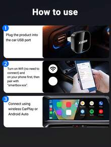 2026 新款 XUDA 2合1 無線 CarPlay / Android Auto 超迷你轉接器，2.4-5.0 GHz WiFi6 車載轉換器，有線轉無線，快速自動連接智能盒，無延遲，緊湊設計，時尚便攜，小巧精緻，配備 USB/USB-C 接口，免電池 - C - 查看 4