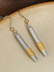 Gmzalx Vintage Minimalist Square Long Earrings, Versatile Practical Accessory, Perfect For Daily Commute And Gatherings - Two-color - View 6