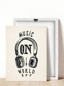 1pc Music On World Off Quotes Posters, Music Print,Vinyl Player Cat With Fashion Glasses Painting, Bedroom Decor,Living Room Decor,Dorm Decor,Wall Arts,Wall Decor,Home Decor,Room Decor, Canvas Wall Art, Posters, Wall Art With Frame, Optional Frame ﻿ ﻿ - 1PCS - View 8
