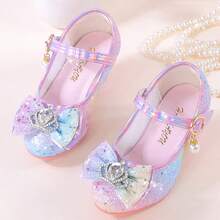 New Girls' High Heel Pumps Princess Crystal Shoes All-Season Fashion Bow Kids Party Dress Matching Soft Sole Rainbow Shoes Crown Rhinestone - Pink - View 18