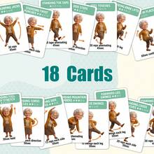 18pcs Standing Full Body Exercise Cards For Seniors, Clear Illustrations And Instructions, Durable Paper Material, Suitable For Home Fitness And Exercise Reference For Elderly - Multicolor - View 2