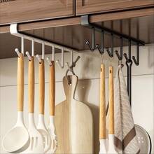 Rak Penyimpanan Peralatan Dapur Putar yang Dipasang di Dinding, Tidak Perlu Pengeboran, Tempat Spatula Stainless Steel, Gantungan Talenan dan Pisau Hemat Ruang untuk Meja Dapur, Solusi Penyimpanan - MultiWarna - View 5