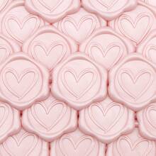30pcs Pink Heart-Shaped Self-Adhesive Wax Seal Stickers, Self-Adhesive Envelope Seal Stickers, Exquisite Invitation Envelope Decoration, Suitable For Wedding Party, Birthday Party And Christmas Gift Packaging - Pink Heart-tD418 - View 2