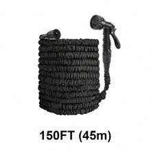 Expandable Garden Hose, Durable Waterproof Soft Hose, Magic Garden Hose With Triple Expansion Function, Equipped With Spray Gun And 7-Way Adjustable Nozzle - Black - View 11