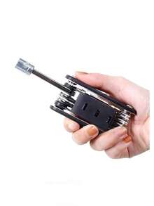 2pcs 16-In-1 Portable Socket Wrench Multi-Function Bicycle Tool Set, Screwdriver, Motorcycle & Bicycle Repair Tool - Black - View 4
