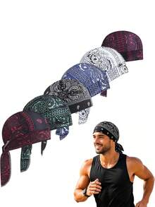 1pc Outdoor Cashew Pattern Headscarf Hat, Unisex Headwrap, Cycling Specific, Outdoor All-Purpose Running Fishing Sun Protection Sweat-Absorbing, Sports Fitness Quick-Dry Headband - Multicolor - View 2