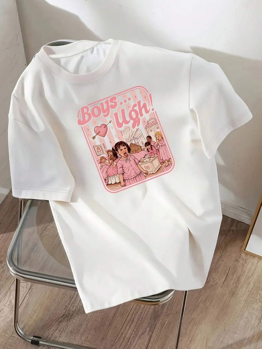 Women's Ugh Comfort Color T-Shirt Funny Valentine Tee 90s Movie Quote Shirt Valentines Day Gift For Her - White - View 1