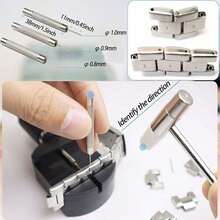 Watch Link Removal Kit 11pcs Watch Band Sizing Tool For Watch Strap Adjustment Watch Repair Tool Kit With Hammer Spring Bar - Silver - View 9