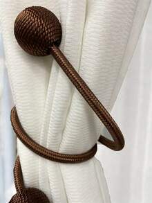 1pc/2pcs Twist Curtain Tieback, Minimalist Polyester Curtain Strap, Suitable For Various Scenes Curtain Fixing And Decoration - Twisted Strap - View 6