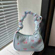 Sweet Girl's New Bowknot Floral Canvas Bag, Drawstring Shoulder Bag, Highly Attractive Cute Crossbody Bag - Shoulder Bag - View 10