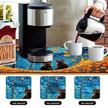 1pc Dish Drying Mat, Coffee Machine Mat, Starry Night Black Cat & Daisy Garden Pattern Dish Drying Mat, Absorbent & Protective Tabletop Mat, Suitable For Dining Room, Kitchen, Entryway, Holiday Gift, Multi-Purpose Desk Absorbent Drying Mat, Room Tabletop Protector, Holiday Gift, Kitchen Decor - XYLSD804 - View 10