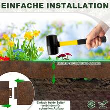 Flexible Biegbar Beetumrandung 5m Verzinkte Stahl Rasenkante Mit Gebördelter Oberkante Für Garten Landschaftsbau - Gemeinsam - Übersicht 7
