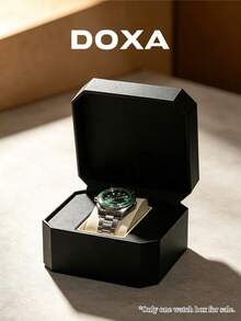 DOXA Black Octagonal Paper Watch Gift Box, Flip-Top Single Watch Packaging Storage Display Box - Black - View 6