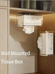 1pc Tissue Box, Wet Wipe Storage Box, Wall-Mounted Facial Tissue Holder, Suitable For Living Room, Kitchen, Bathroom And Toilet, Daily Use And Gift, Suitable For Women, Friends, Mothers, Boyfriends, Students, Holidays - Multicolor - View 5