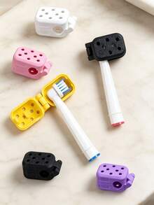 1/4pcs Flip-Top Toothbrush Head Cover, Toothbrush Head Protective Case, All-Around Quick-Drying, Breathable Hygienic Travel Cap, Portable Mini Storage Box, Home Bathroom Sink Organizer, Bathroom Supplies - Multicolor - View 7