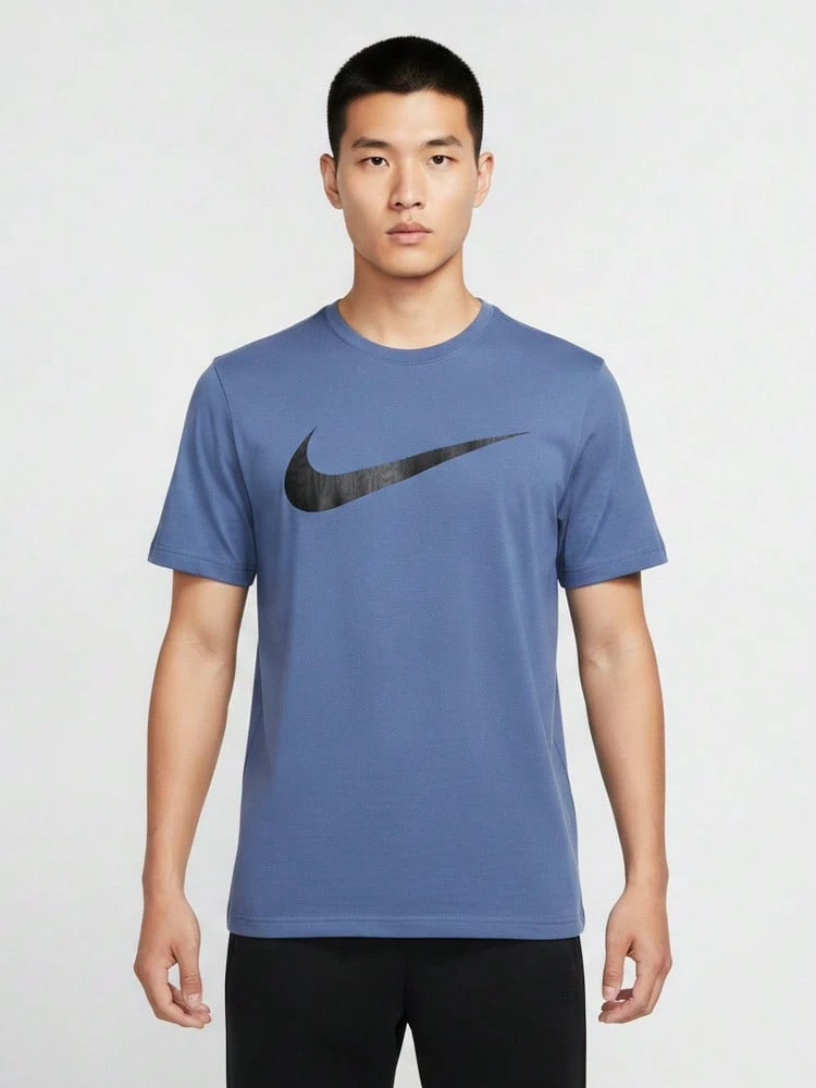 Nike Men's AS M NK DF UV HYVERSE SS TOP Short Sleeve T-Shirt Knit Collarless Short TIV4813-459 - Blue - View 1
