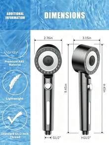 Luxury Filtered Showerhead, Handheld High Pressure Shower Head With 8-Layer Mineral Filter, Skin Care & Hair Care, 2 Spray Settings, Sleek Modern Design, Perfect For Home Bathroom, Dorm, Pet Bathing - Universal Fit - Handheld - View 4